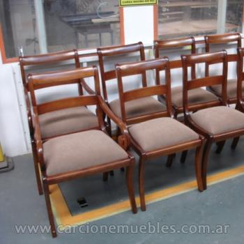 Juego de sillas sheraton restauradas en poliuretano