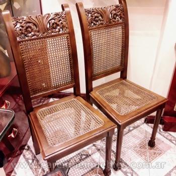 Restauración de sillas con esterillado original