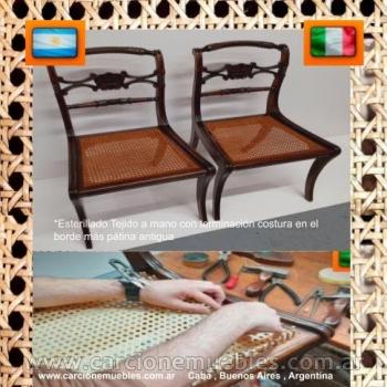 Esterillados Tejidos a mano de asiento de sillas antiguas !