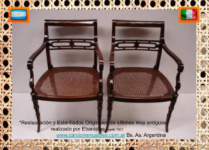 Sillones esterillados restaurados