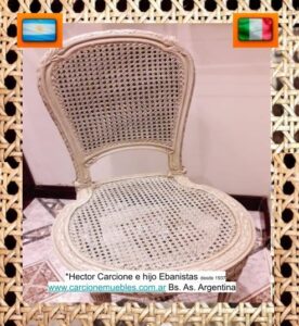 Silla esterillada Patinada