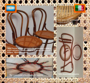 Esterillado tejido a mano y reconstrucción de bastidor