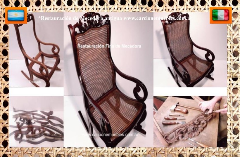 RESTAURACION DE MECEDORA ANTES Y DESPUÉS 2
