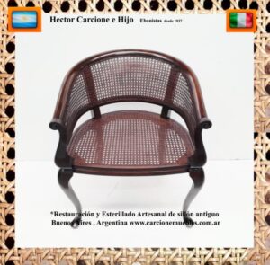 RESTAURACIÓN Y ESTERILLADO DE SILLÓN ANTIGUO